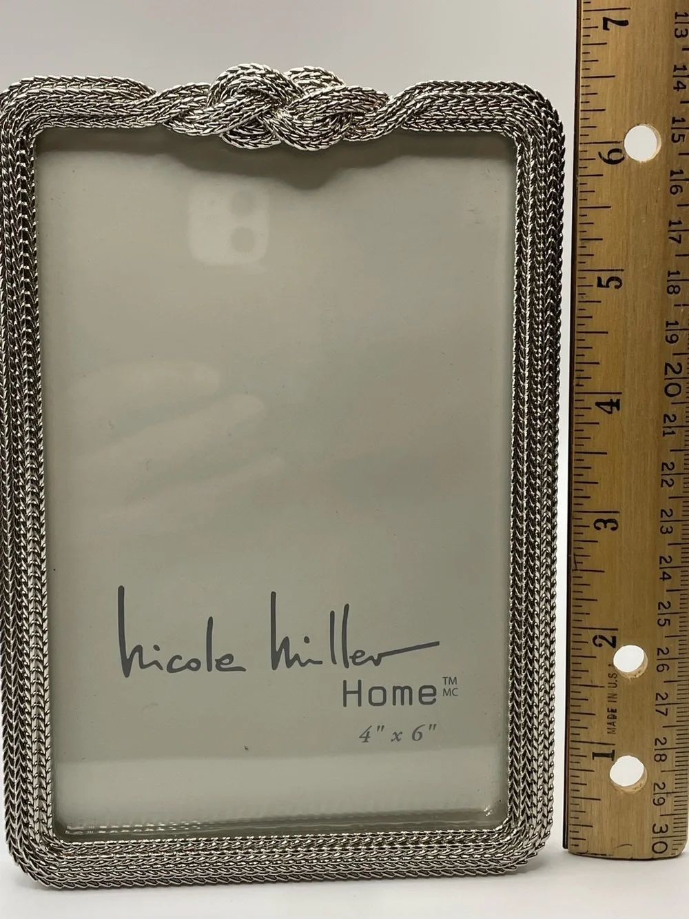 Nicole Miller Silver Braided Knot Accent Picture Frame 4